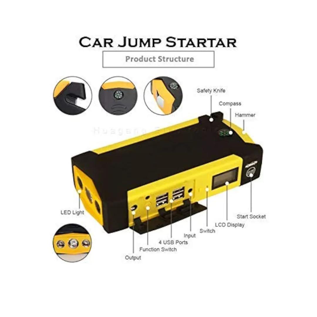 Bashatec Combo Pack of 2 High Power 12V Portable Midi Jump Starter| Car Jumper Booster| Mobile Phone Laptop Battery Charger | Tyre Inflator Pump