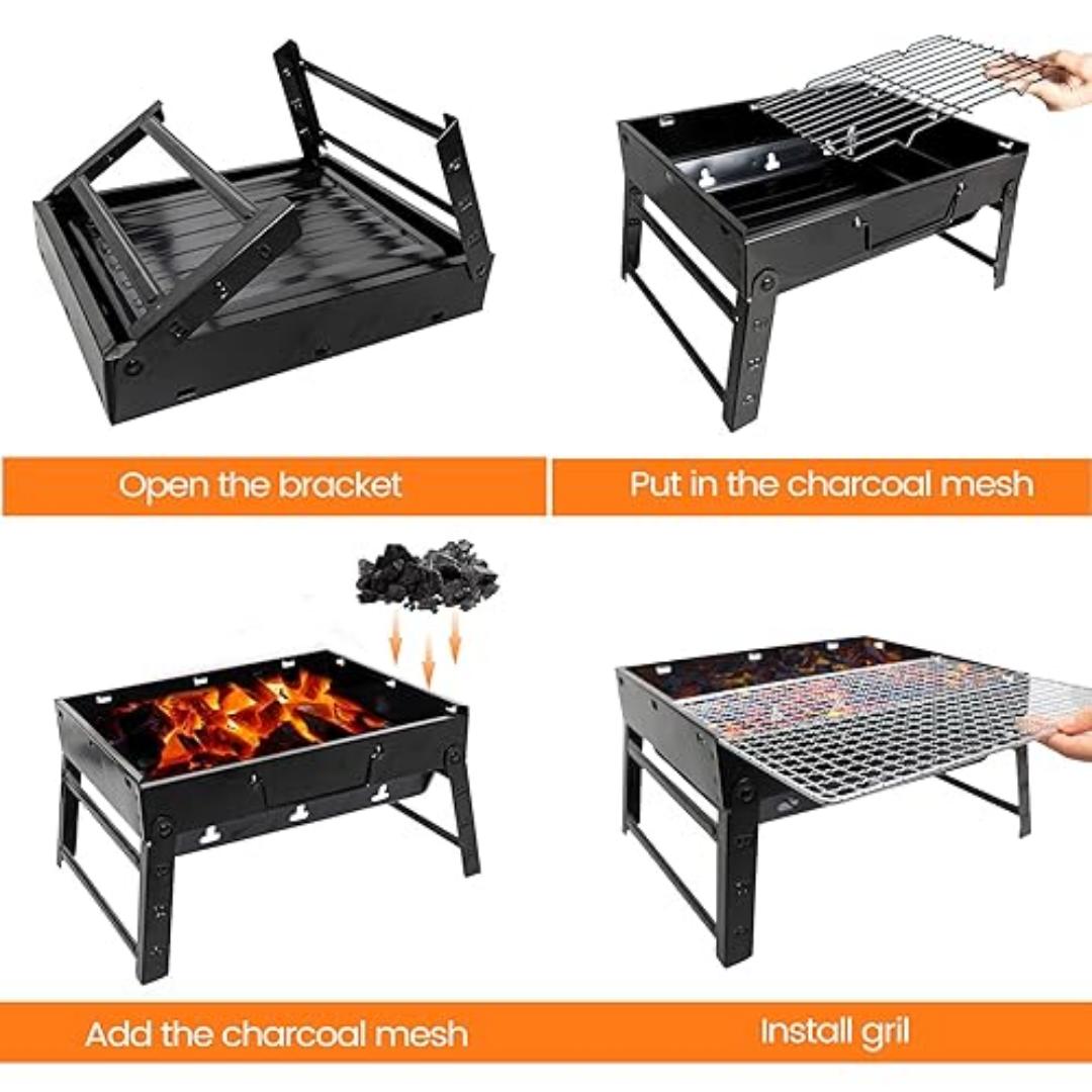 NEW !! Foldable Portable barbecue charcoal grill.