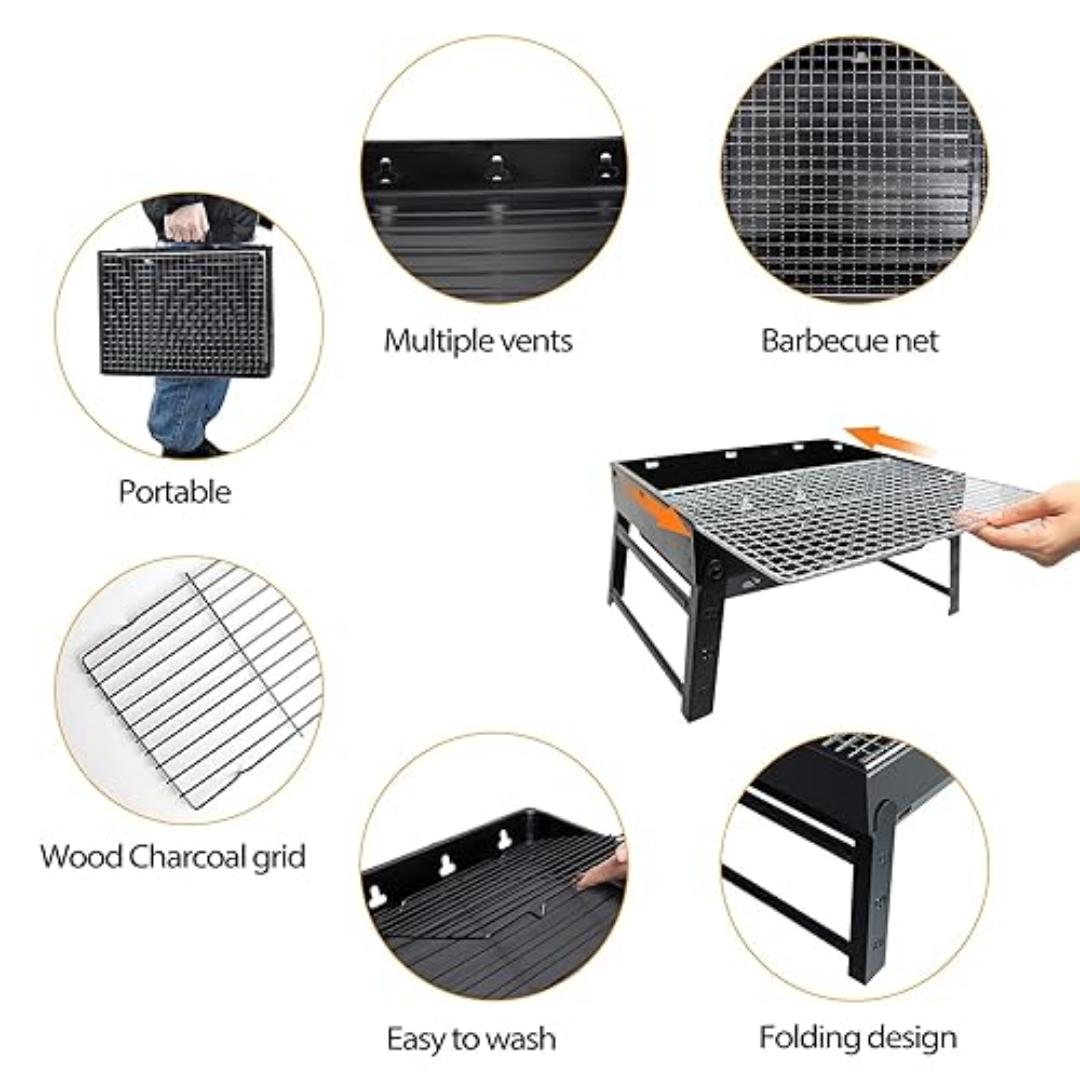 NEW !! Foldable Portable barbecue charcoal grill.