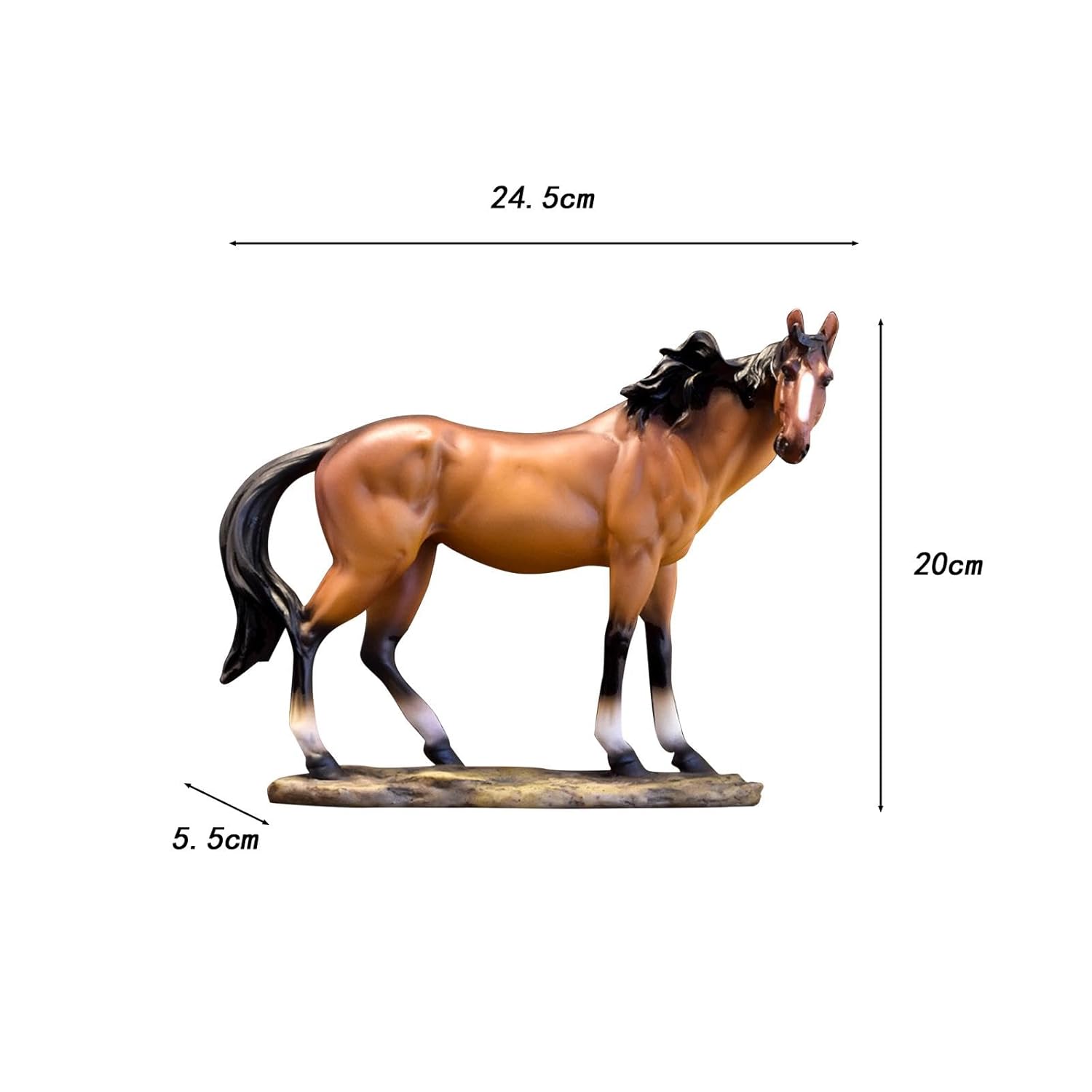 Horse Figurine Collection Tabletop Ornament for Fireplace Office Centerpiece Brown