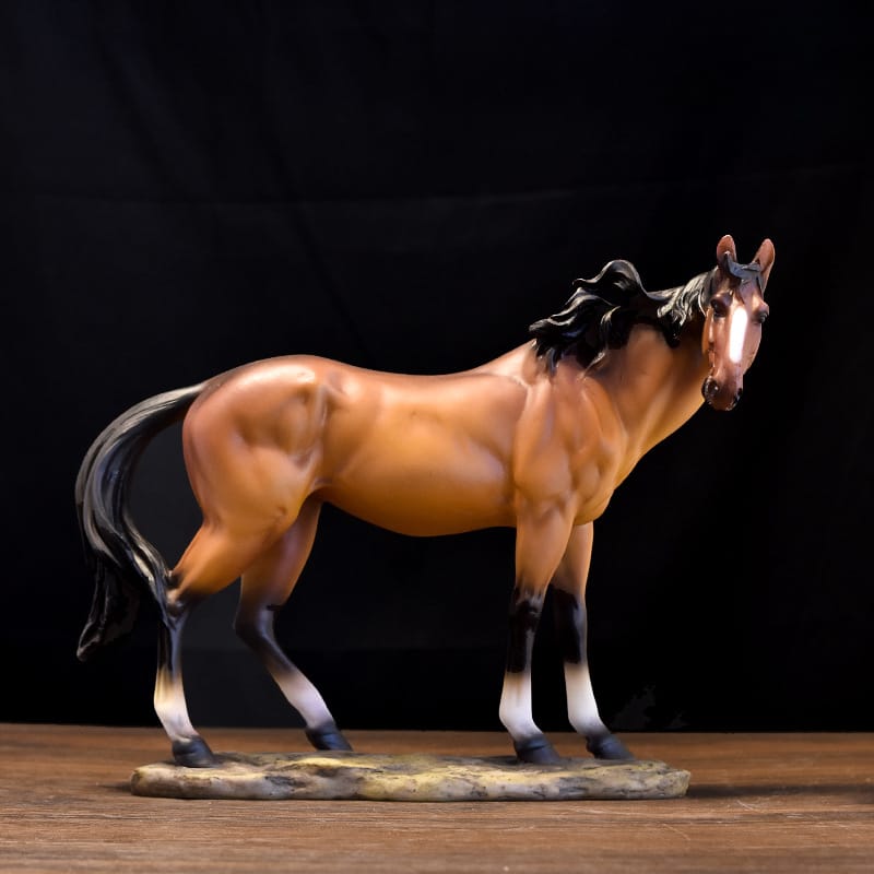 Horse Figurine Collection Tabletop Ornament for Fireplace Office Centerpiece Brown