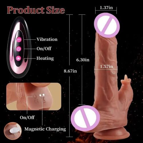 8inch Realistic DILDO & Rechargeable Remote Controlled Women Vibrator with clitStimulator