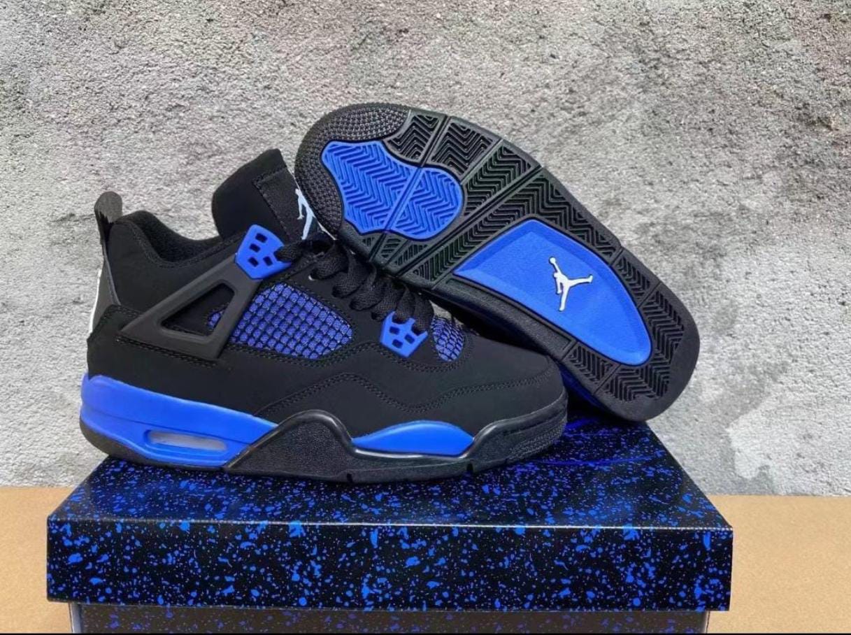 ⚡HIGH QUALITY ⚡JORDAN 4 high quality j4 thunder red sneakers original fashion leather men shoes ❤️‍🔥🔥 available in black, blue, green, yellow ,red🔥VERY CUTE EXACTRY AS IN PICTURE