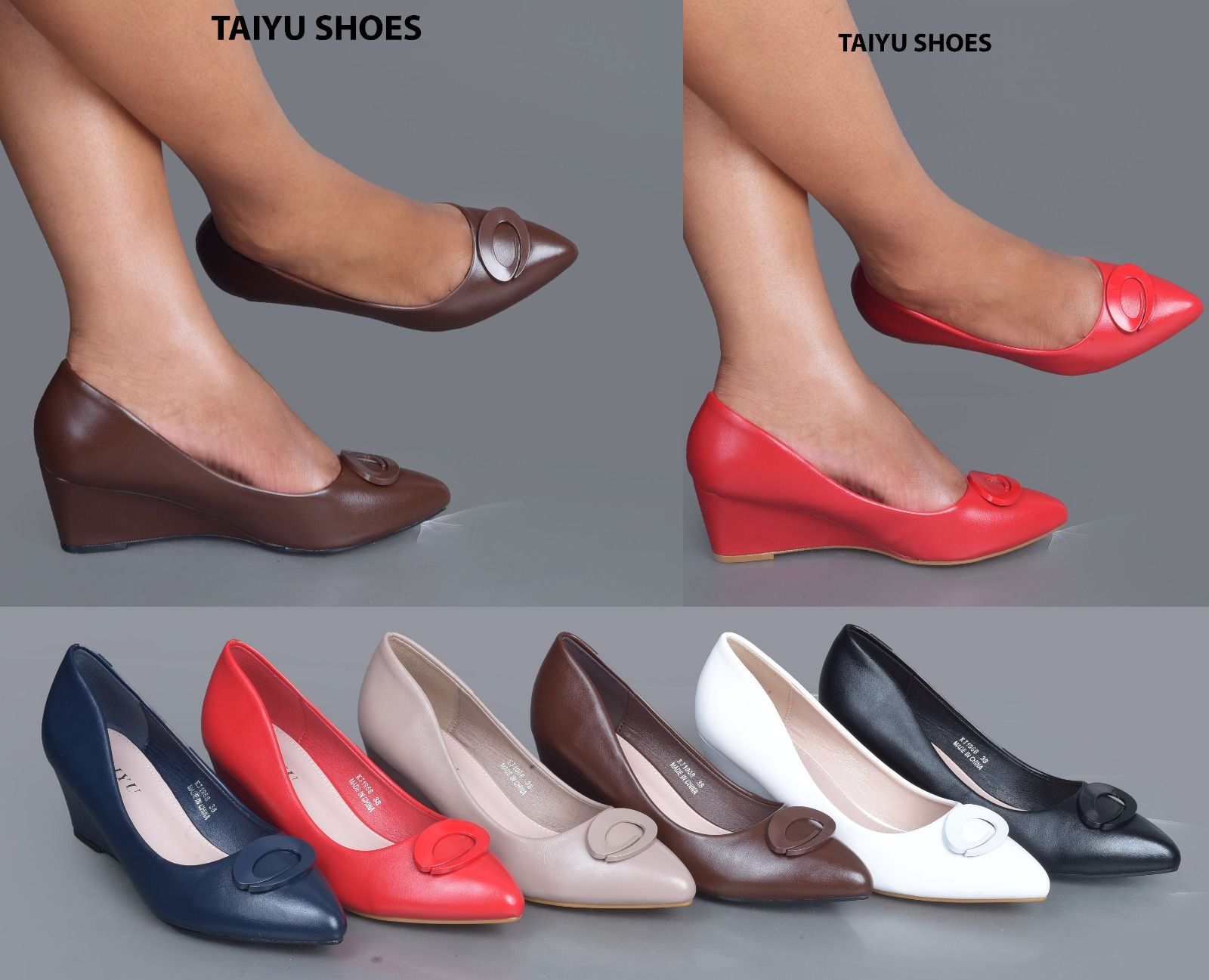 ⚡TAIYU WEDGE HEEL⚡NEW ARRIVAL CLASSSIC WEDGE ⚡ladies heels elevate your look with this new wedge 💯 grab a pair and step up with confidence also available in all colours and sizes⭐ CUTE 💯