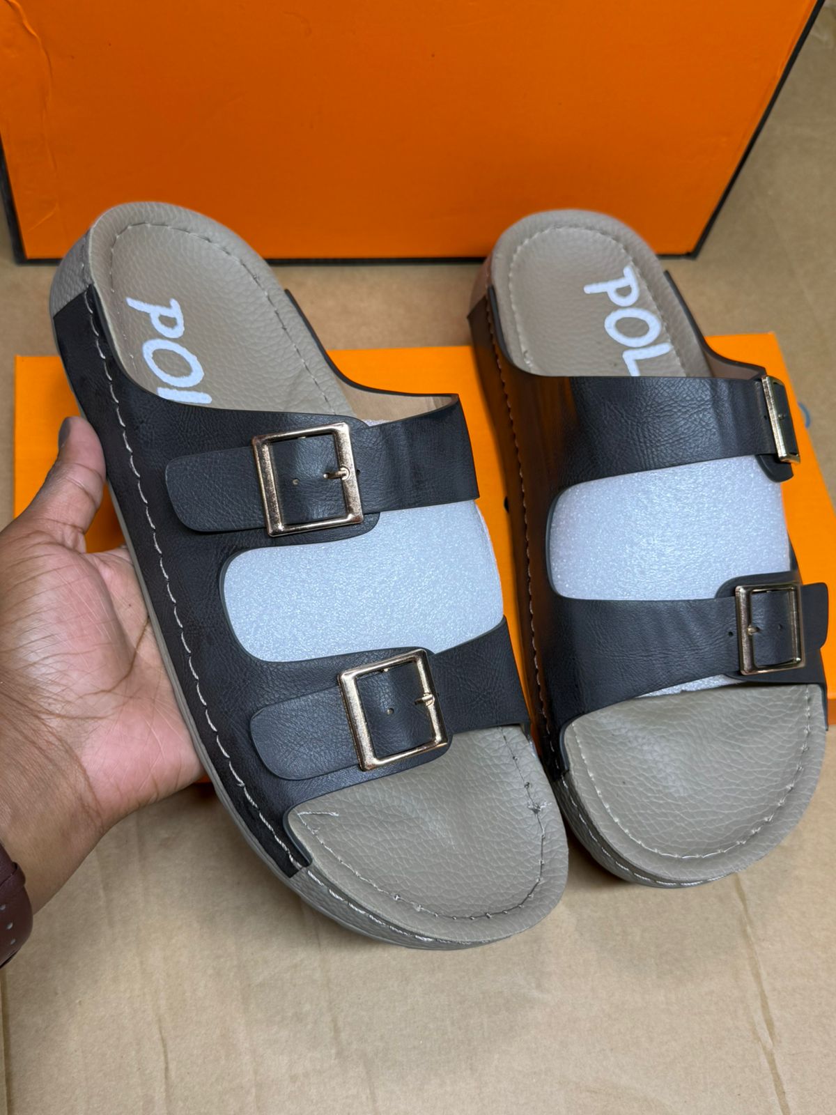 ⚡MEN'S OPEN SHOES⚡ men's sandals⚡ High quality mens leather double buckle slipers outdoor hiking summer sandals All season wearing shoes .Very cute as pictured💯⭐