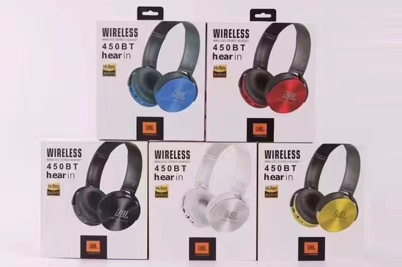Brand New JBL Tune 450BT: Noise-cancelling Wireless On-Ear Headphones with Purebass Sound Hands free calls Foldable design light weight earphones