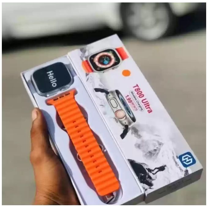 Smart Watch T800 Ultra Series 1.9inch Display For Men Women (Answer/Make Call), IP4 Waterproof, 123 Sports Modes, 8 Unique UI Interactions, SpO2, 24/7 Heart Rate Tracking, Sleep Monitor, Pedometer, Ac