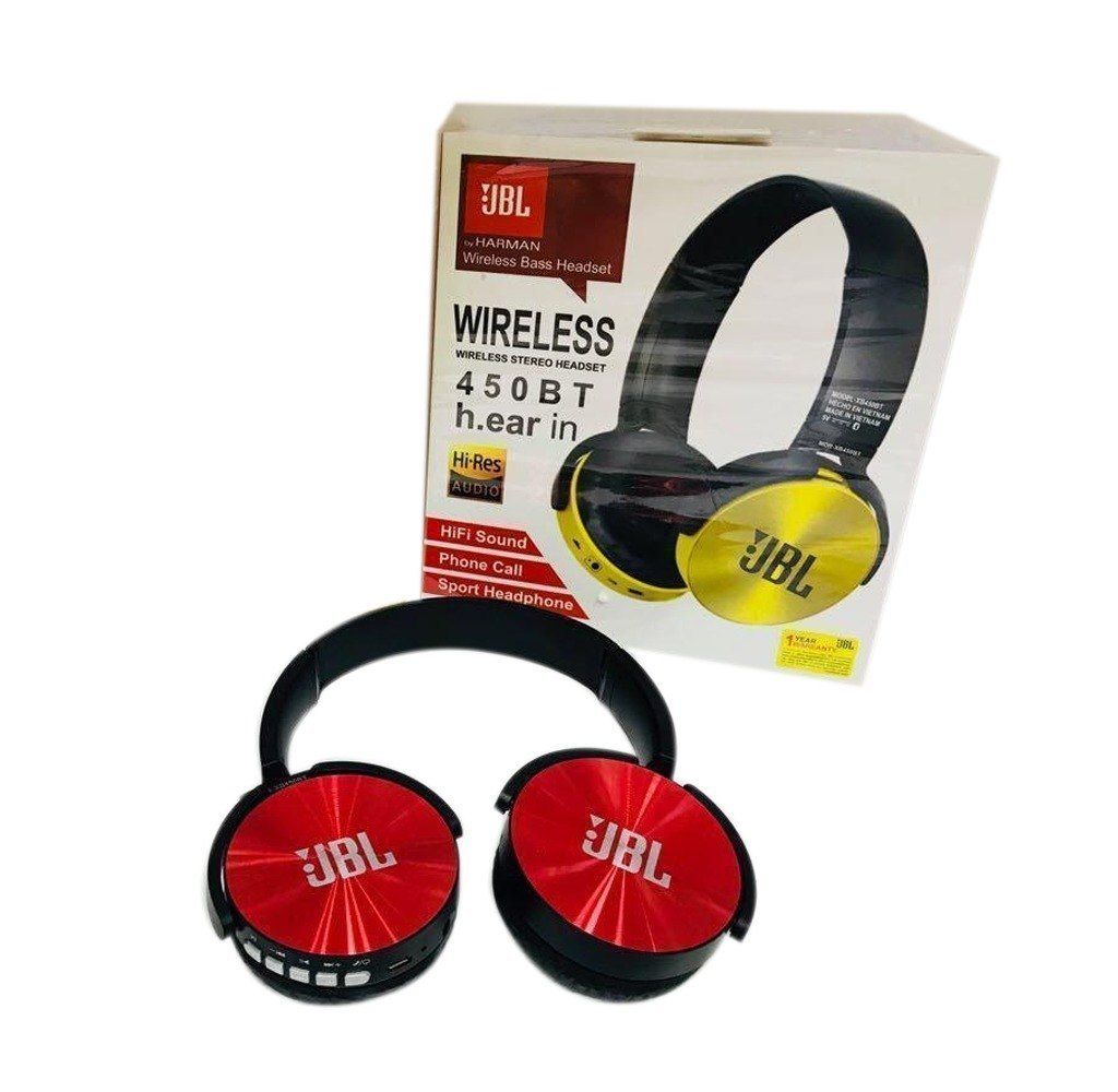 Brand New JBL Tune 450BT: Noise-cancelling Wireless On-Ear Headphones with Purebass Sound Hands free calls Foldable design light weight earphones