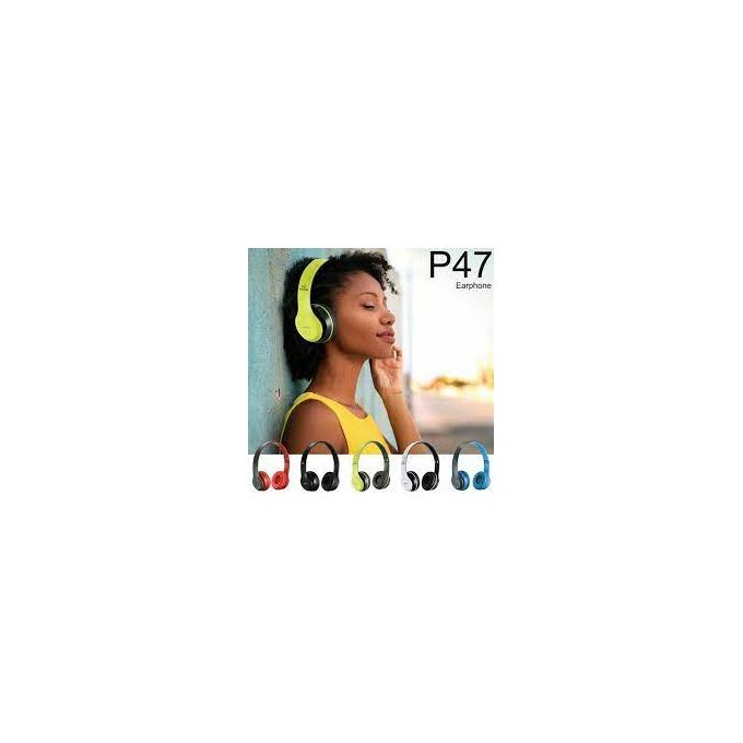 P47 Wireless Bluetooth Headphone With Microphone Foldable Headsets Bass HiFi Sound Music Stereo Earphone For Smartphones TV Game High Quality P47 Wireless Bluetooth Earphone/Headphone/Speaker
