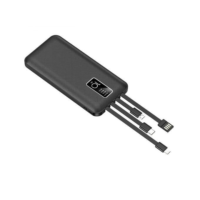 Aldeepo AD P800 10000mAh Power Bank Digital display powerbank LED Light Fast charging original portable Same time 4 device charging 4 cable Smartphone iphone power bank