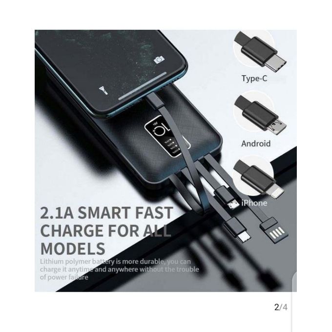Aldeepo AD P800 10000mAh Power Bank Digital display powerbank LED Light Fast charging original portable Same time 4 device charging 4 cable Smartphone iphone power bank