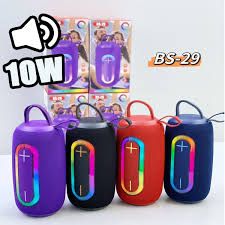 NEW BS-29 Portable Bluetooth 5.3 Wireless Speaker with RGB LED Lights, USB & FM Radio, Multifunctional Outdoor Speaker, Clear Bass Sound, Rechargeable for Home & Travel