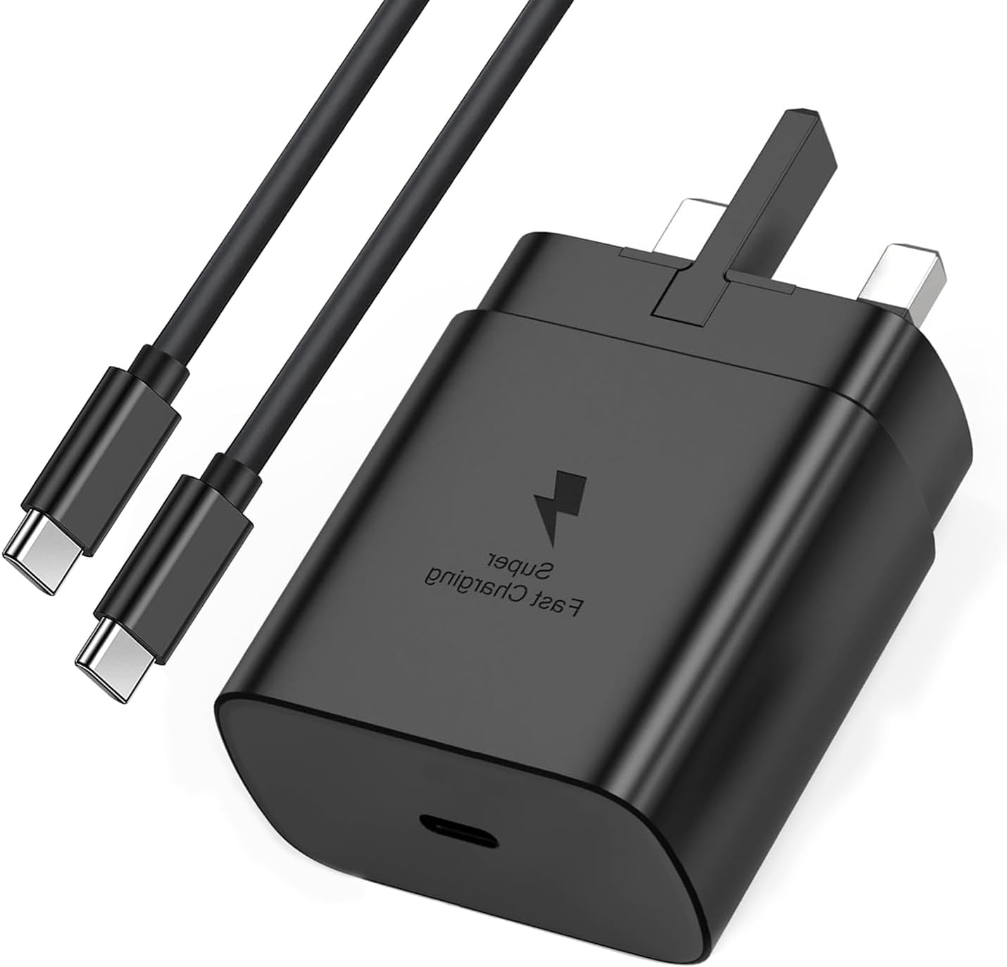Samsung 45W Super Fast Charging 2.0 Complete Charger with Type-C to Type-C Cable, 3-Pin USB-C PD Fast Charge Adapter for Galaxy S Ultra, Note Series & Tablets