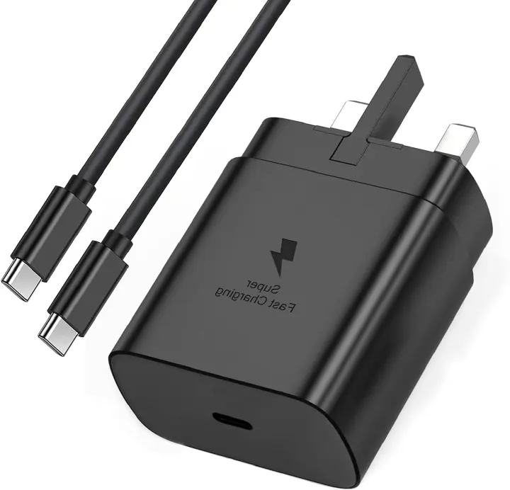Samsung 45W Super Fast Charging 2.0 Complete Charger with Type-C to Type-C Cable, 3-Pin USB-C PD Fast Charge Adapter for Galaxy S Ultra, Note Series & Tablets