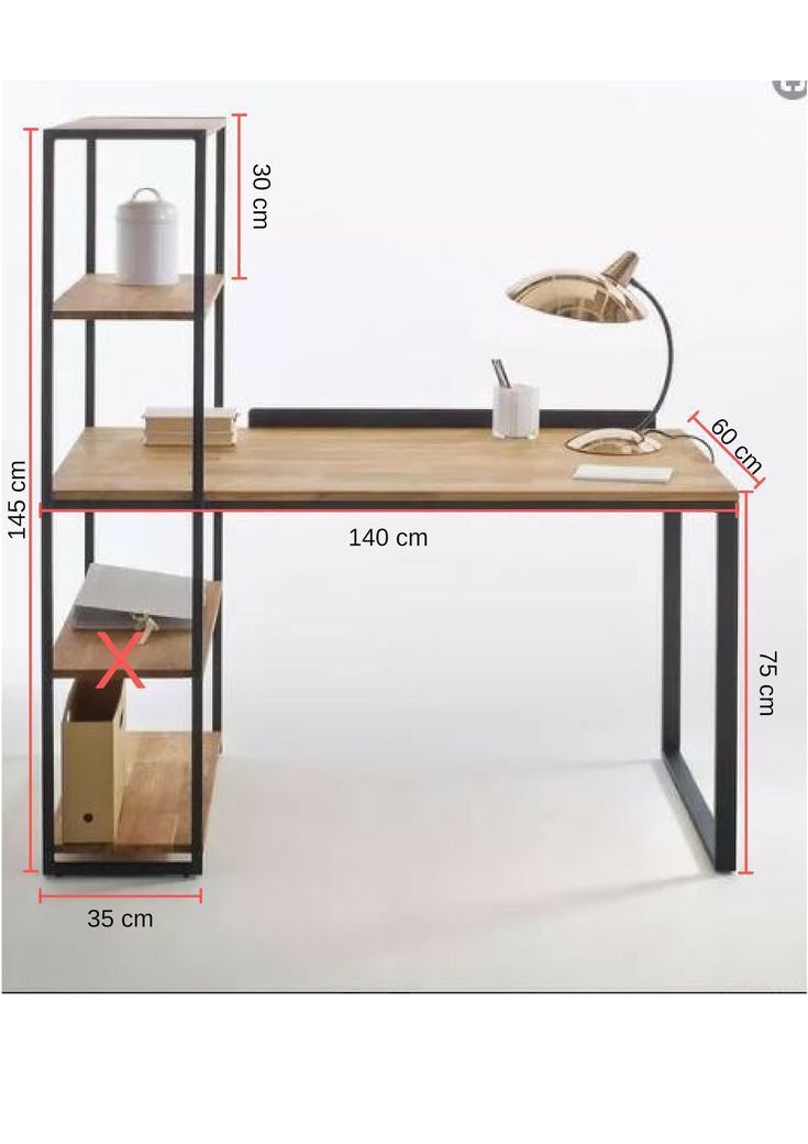 Elegant Metal Frame Wooden Top office desk.Industrial Chic Wood & Metal Shaped Desk with Integrated Shelving Unit