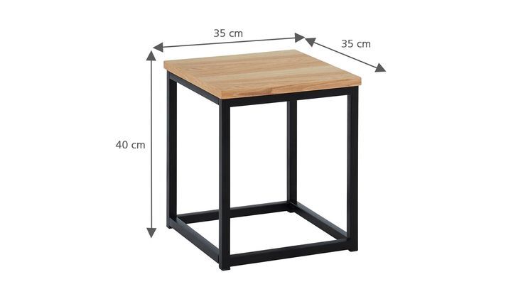 Wooden Top Metal Frame Side Tables