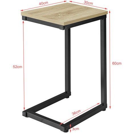 Bedside c table. loft style metal frame with wooden top.