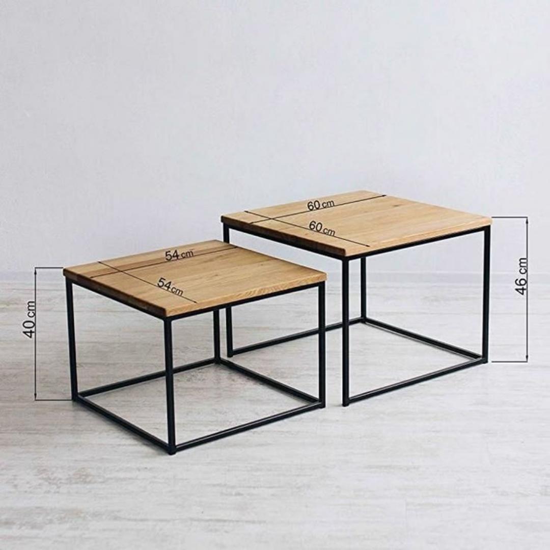 Elegant nesting tables with metal frame