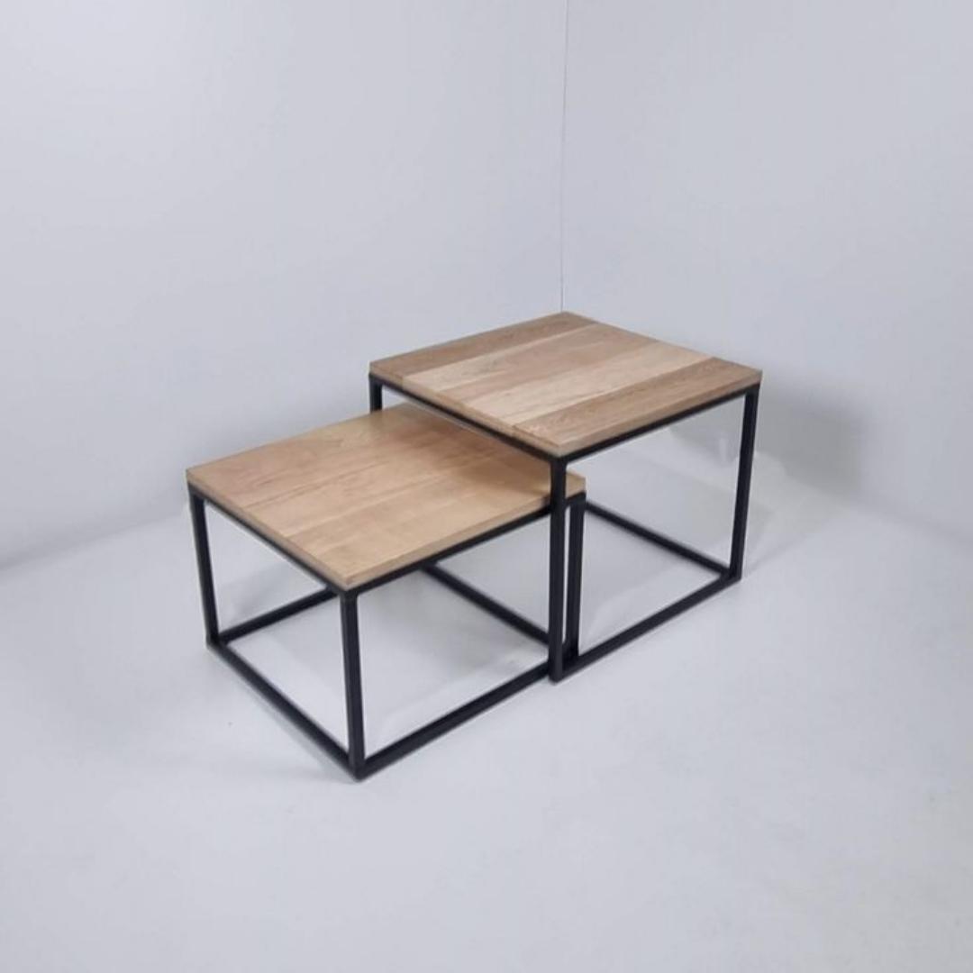 Elegant nesting tables with metal frame