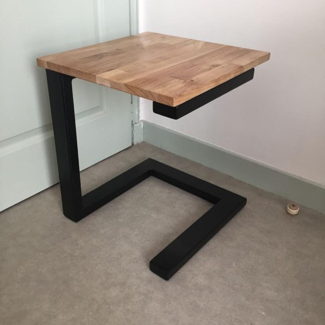 loft style end table Metal and Marvel C Shaped End Side Table With for Sofa Metal Frame Coffee Table for Living Room Bedroom Snack Side Table