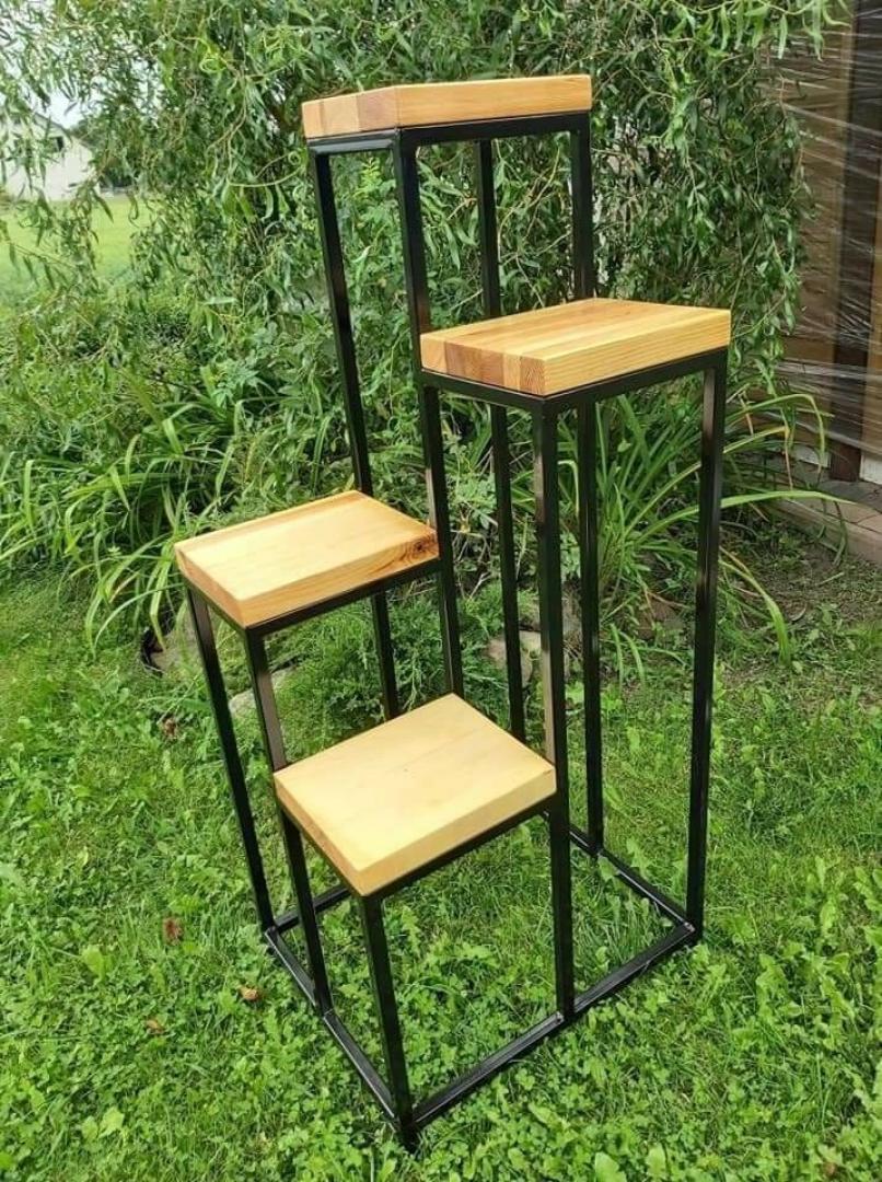 beautiful multi-level outdoor and indoor metal frame plant stand.