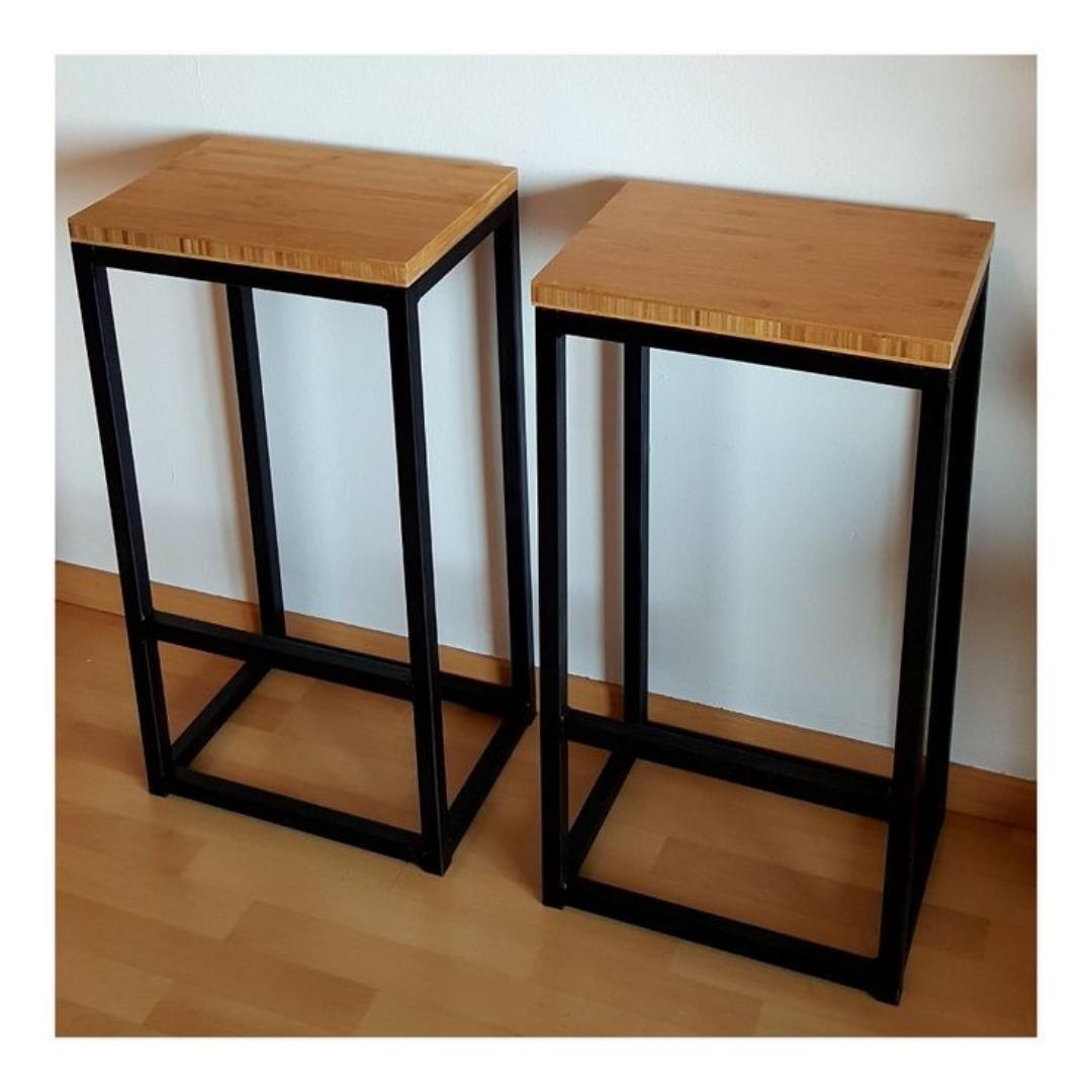 loft style pedestal end table. outdoor and indoor home and office decor