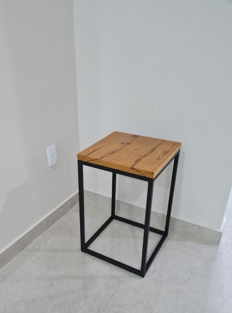 loft style pedestal end table. outdoor and indoor home and office decor