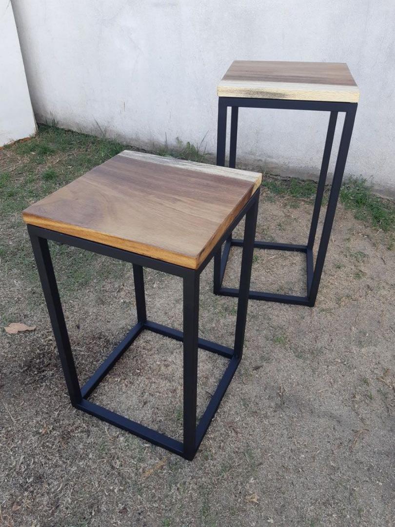 loft style pedestal end table. outdoor and indoor home and office decor
