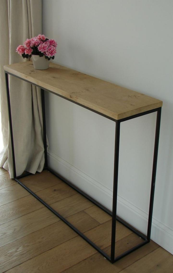 Wood Console Table Industrial Style Hallway Table OEM Custom Design Wooden Entryway Table for Entrance