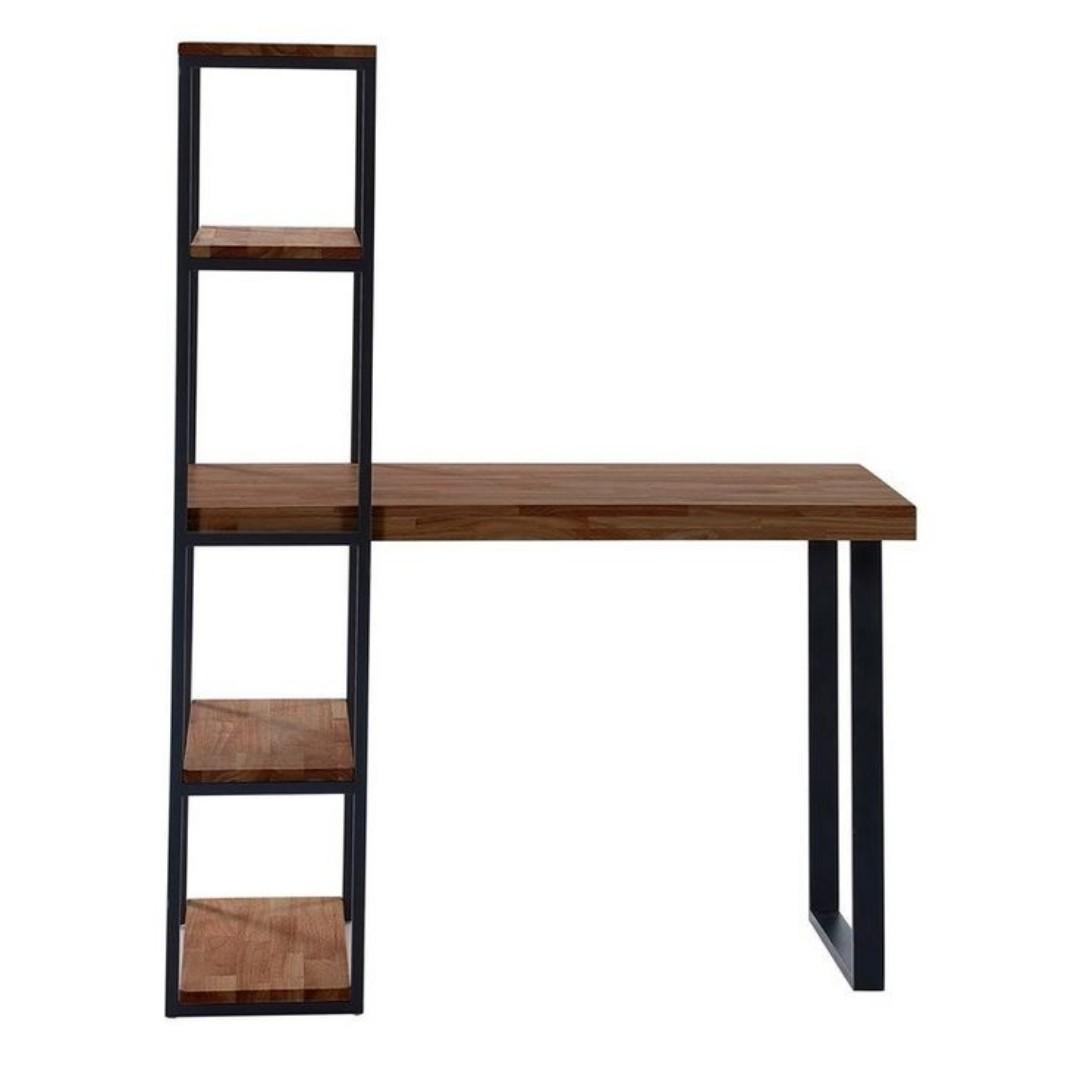 Synergy Space-Saver office Desk with Vertical Storage. Industrial design with five open shelves