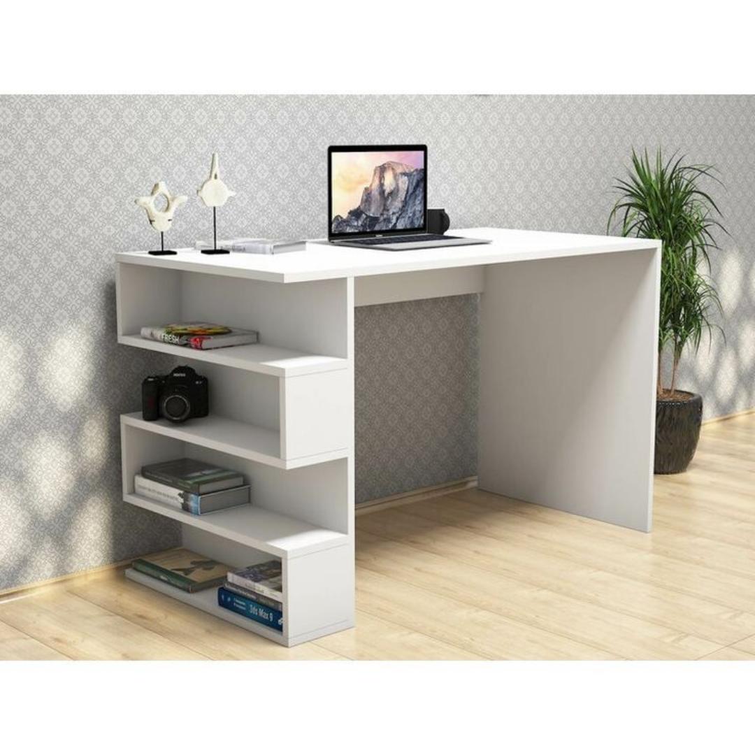 Space-Saving Computer Desk with Side Storage Shelves The "Ascend" L-Shaped Multi-Function Desk