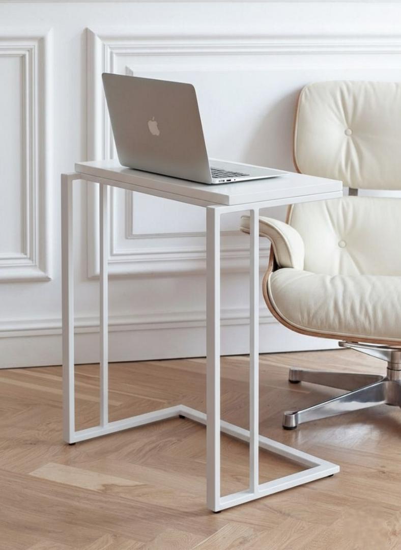 Multifunctional Sofa Side C Table - Compact Laptop Stand & Portable Mini Office Desk for Living Room/Bedroom, Modern Wood & Steel DesignSpace-Saving & Easy Move Home Office Workstation