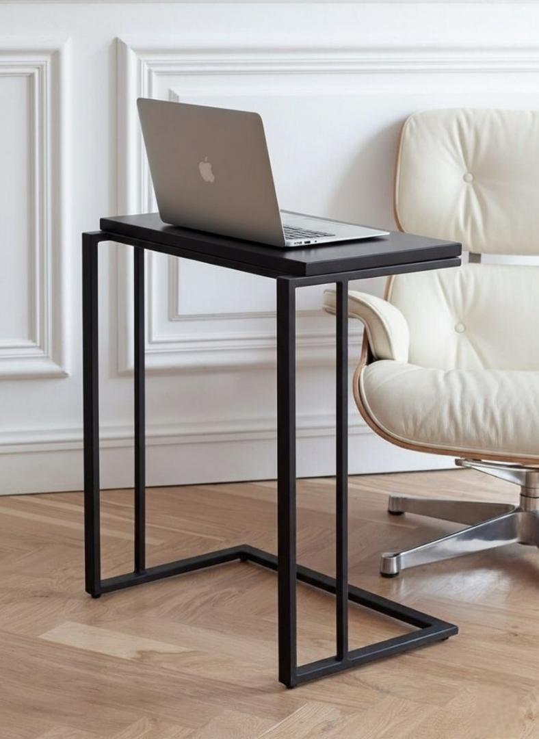 Multifunctional Sofa Side C Table - Compact Laptop Stand & Portable Mini Office Desk for Living Room/Bedroom, Modern Wood & Steel DesignSpace-Saving & Easy Move Home Office Workstation