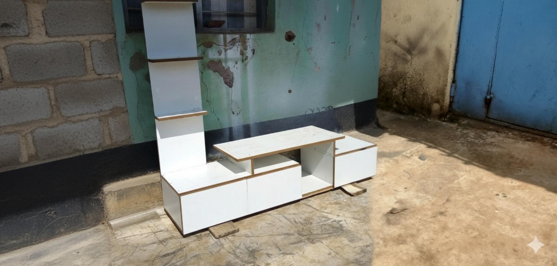 Modern White & Wood TV Stand | Entertainment Unit with Shelves & Storage | Living Room Media Console | Minimalist Home Decor | Kilimall Best Seller