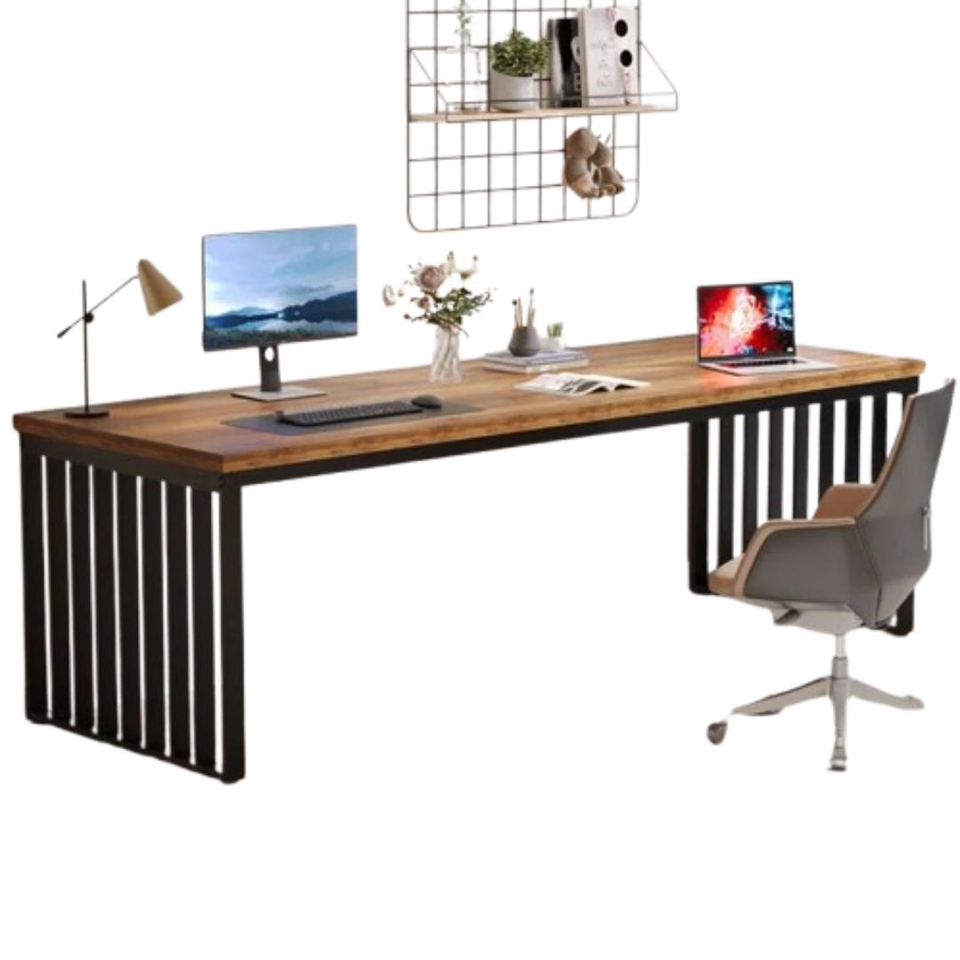 Modern Industrial Wood & Metal Desk/Table - Home Office, Dining, Study. Stylish, Durable & Versatile Furniture for Living Room, Kitchen, Bedroom. Kilimall Best Seller