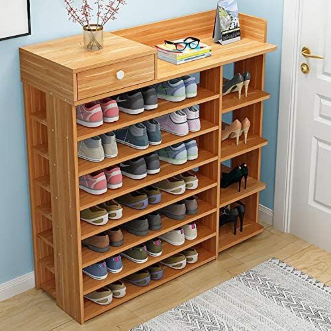 Best price for Modern Wooden Shoe Rack with Drawer & Display Shelf ...