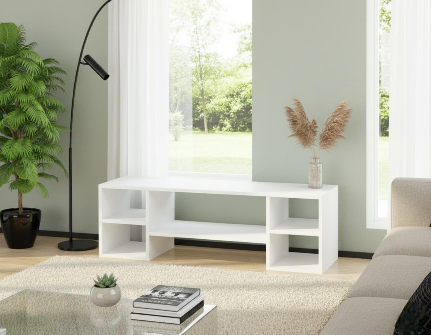 ​Modern TV Stand Console for 50/55/60 Inch Flat Screen TV, Media Storage Cabinet, Entertainment Unit with Shelves, Living Room/Bedroom Furniture