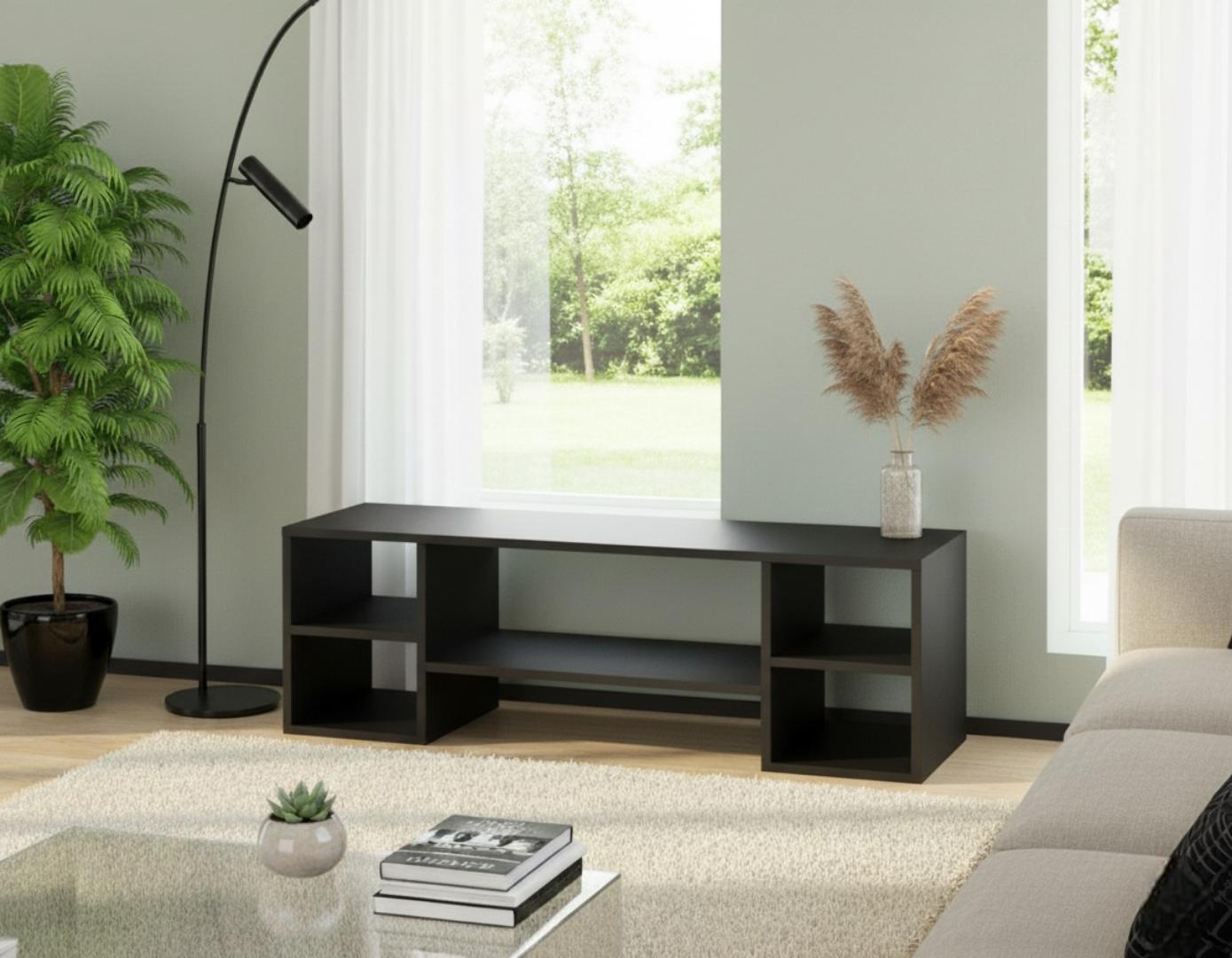 ​Modern TV Stand Console for 50/55/60 Inch Flat Screen TV, Media Storage Cabinet, Entertainment Unit with Shelves, Living Room/Bedroom Furniture