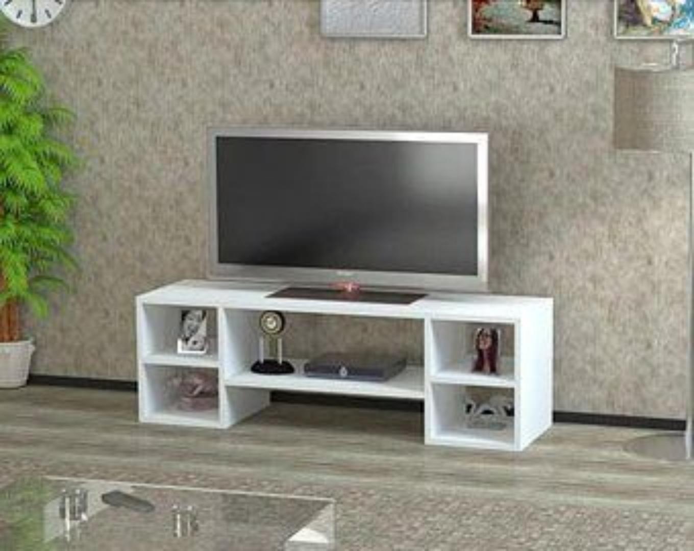 ​Modern TV Stand Console for 50/55/60 Inch Flat Screen TV, Media Storage Cabinet, Entertainment Unit with Shelves, Living Room/Bedroom Furniture