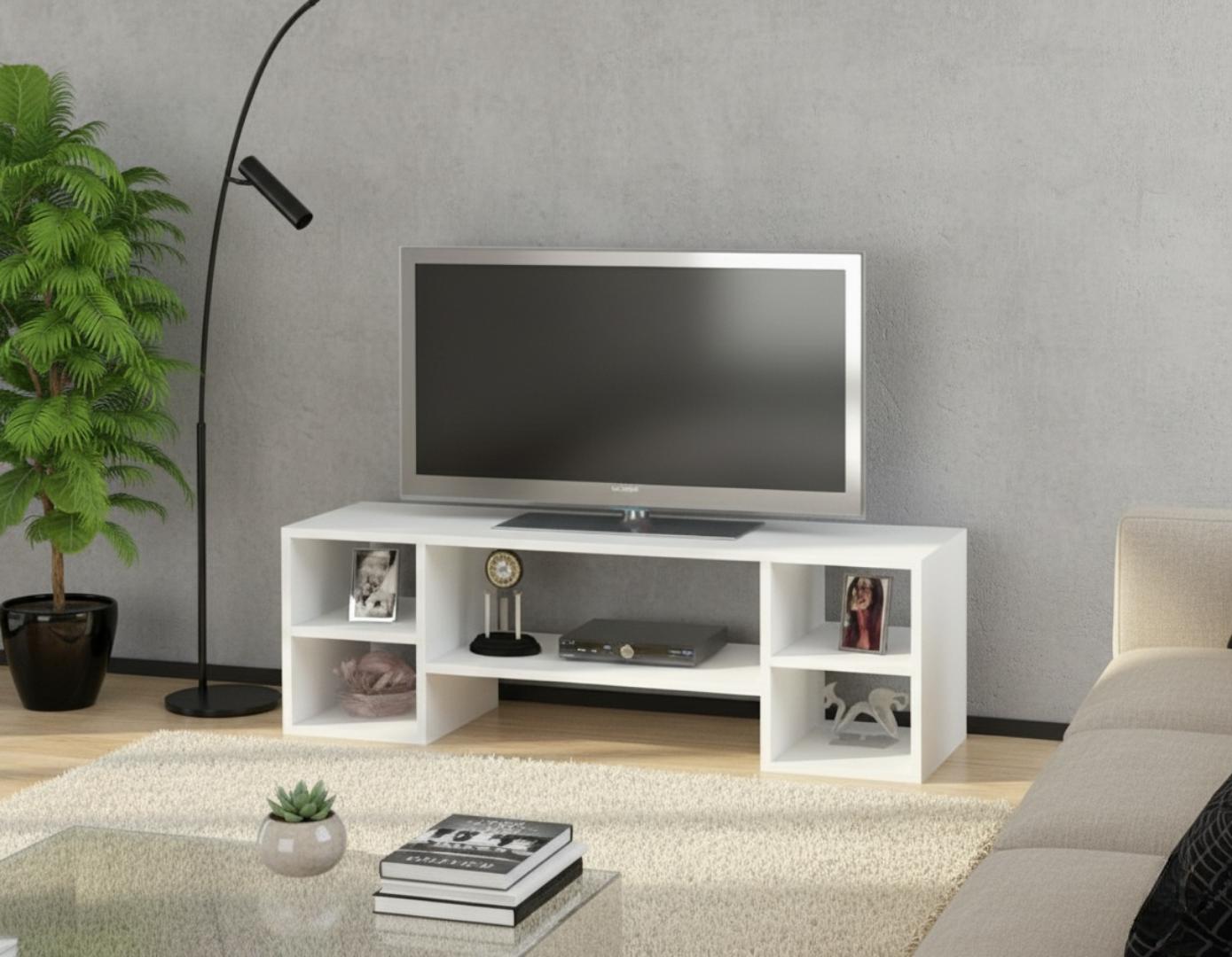 ​Modern TV Stand Console for 50/55/60 Inch Flat Screen TV, Media Storage Cabinet, Entertainment Unit with Shelves, Living Room/Bedroom Furniture