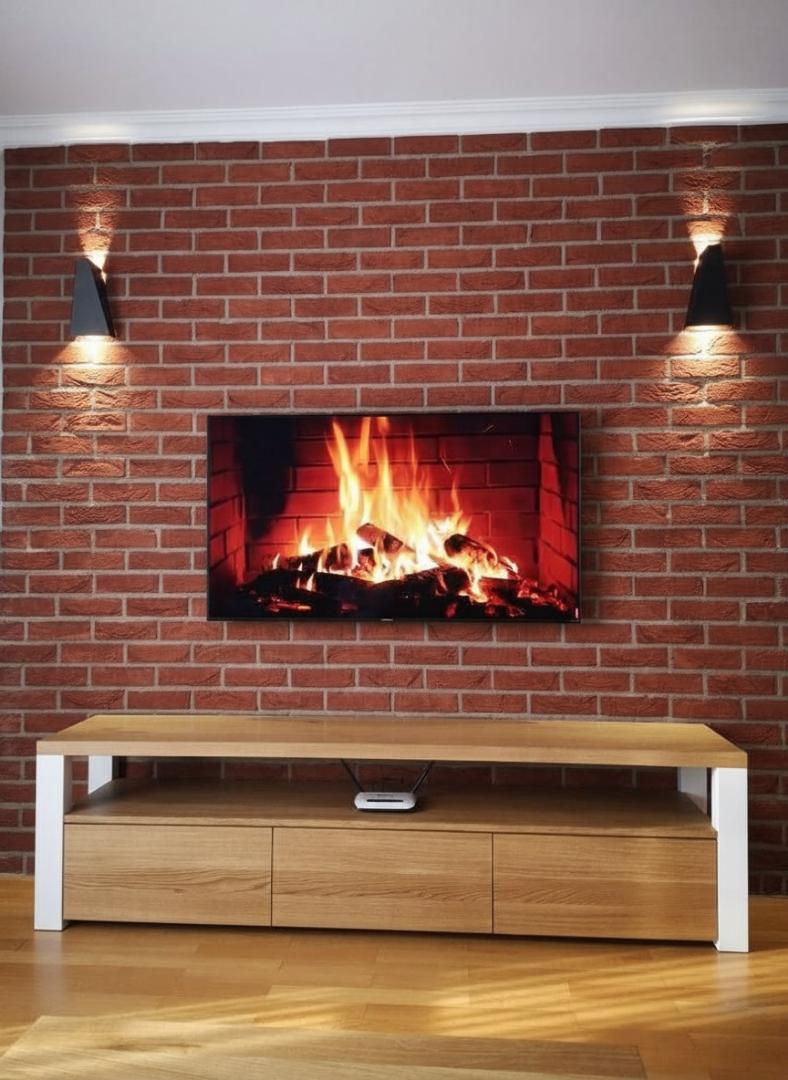 ​Modern Wood & Metal TV Stand: Oak Entertainment Center Console with Storage Drawers - Industrial Media Cabinet for 65" Flat Screen