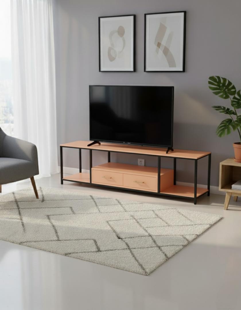 Elegant Modern White Marble & Gold TV Stand Media Console with Storage Drawers and Open Shelves for Living Room, Entertainment Center, Home Decor