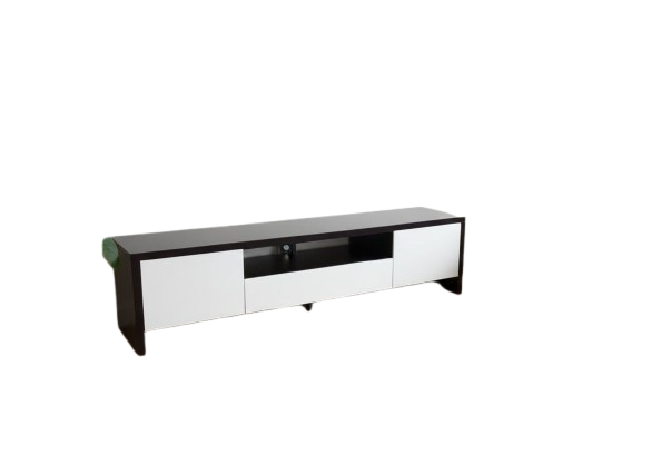 Modern 2.0m TV Stand Cabinet & Entertainment Center - Luxury Royal Teak & White Finish - Spacious Storage Drawers & Open Shelving - Heavy Duty Engineered Wood for Living Room Office - Fits TVs up to 7