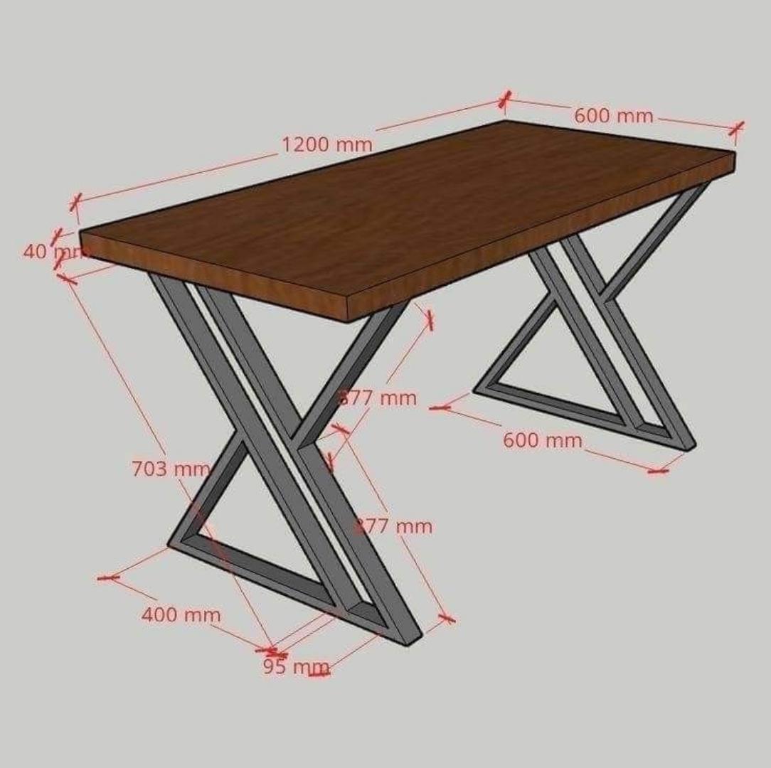 ​Modern Industrial Office Desk - Stylish Z-Shaped Metal Legs Study Table - Heavy Duty Home Office Workstation, Durable Wooden Top Computer Desk, Elegant Minimalist Gaming Table & Furniture Decor