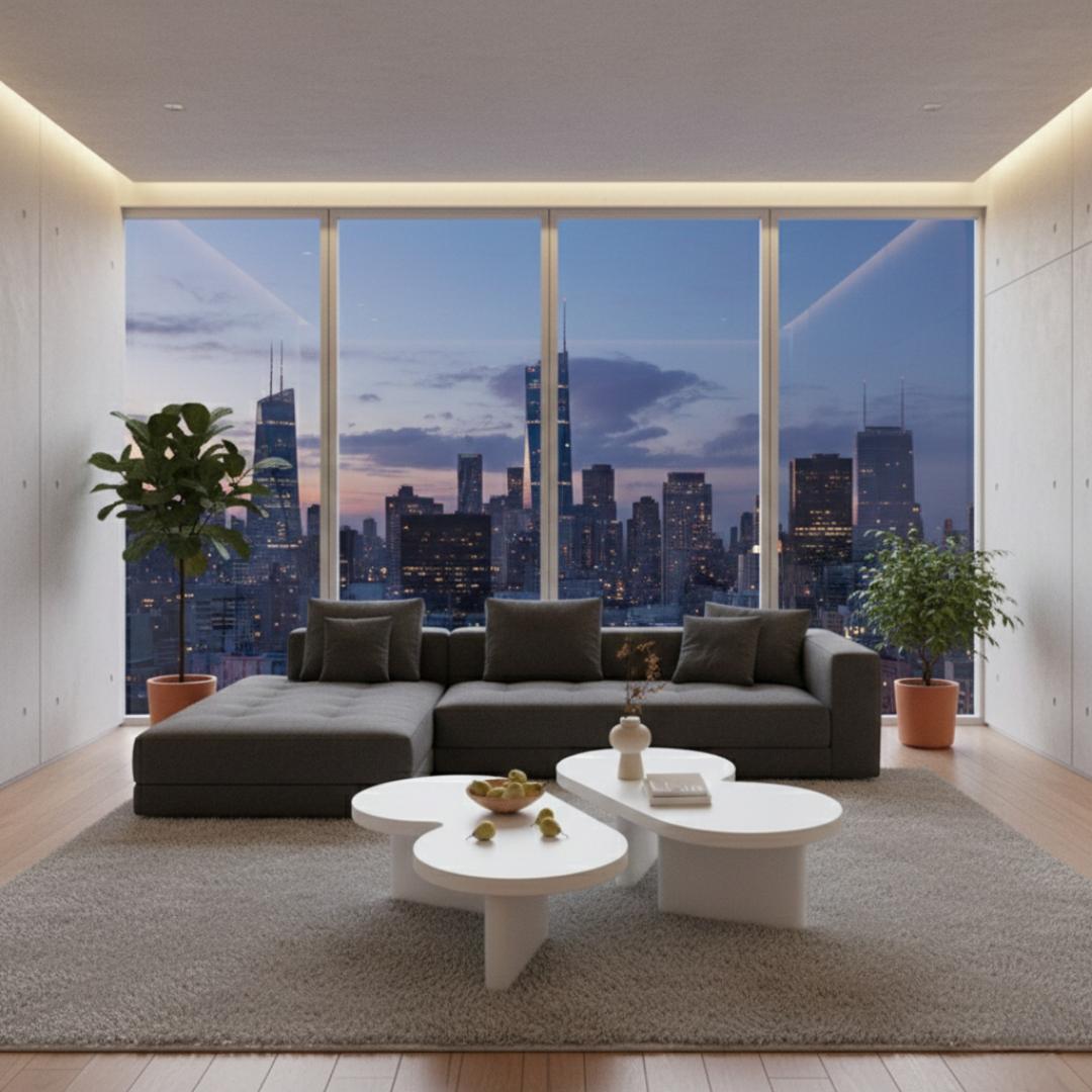 Modern Nesting Coffee Table Set of 2 - Elegant Matte Black & Wood Finish Low Profile Circular Minimalist Accent Tables for Living Room, Office, Home Decor - Durable, Stylish & Versatile Center Tables