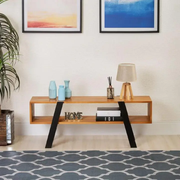 ​Modern White and Black TV Stand - Stylish Wooden Entertainment Center with Open Storage Shelves and Durable Solid Wood Legs - Elegant Living Room Media Console Table for Home Decor & Organization