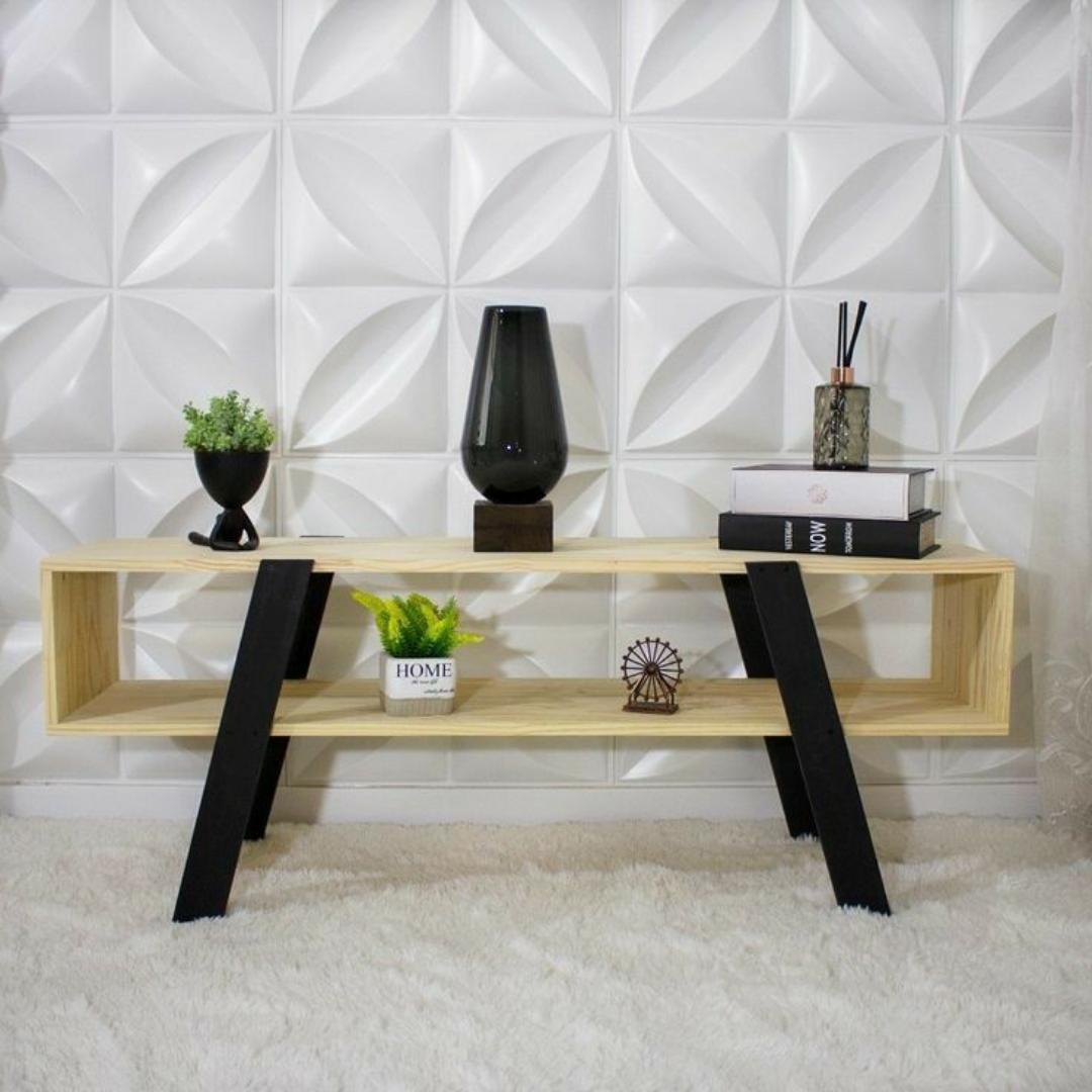 ​Modern White and Black TV Stand - Stylish Wooden Entertainment Center with Open Storage Shelves and Durable Solid Wood Legs - Elegant Living Room Media Console Table for Home Decor & Organization