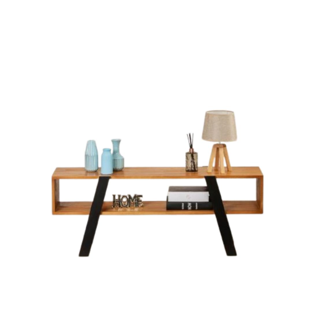 ​Modern White and Black TV Stand - Stylish Wooden Entertainment Center with Open Storage Shelves and Durable Solid Wood Legs - Elegant Living Room Media Console Table for Home Decor & Organization