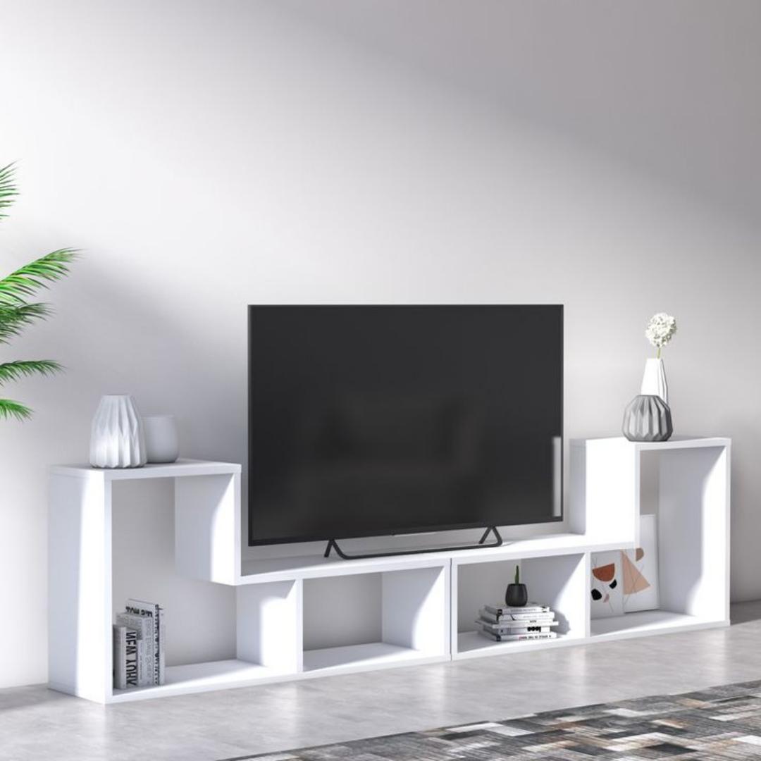 ​Modern Modular TV Stand & Wall Shelf Unit - Large 190cm Adjustable Entertainment Center - Multi-functional Display Rack & Media Console for Living Room Home Decor - Sleek Minimalist Storage Cabinet