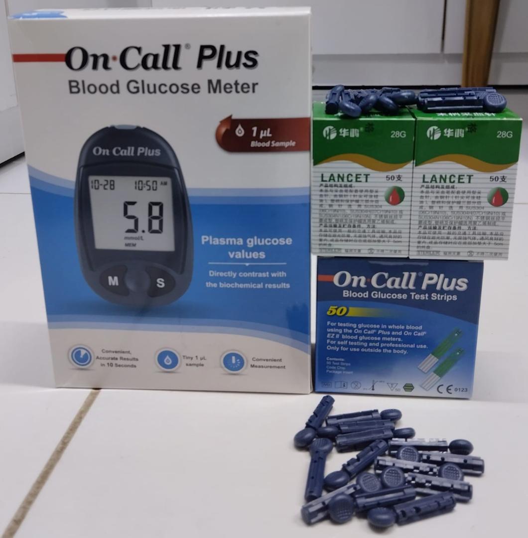On call plus glucometer with full kit